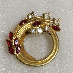 Red Rhinestone Scarf Clip